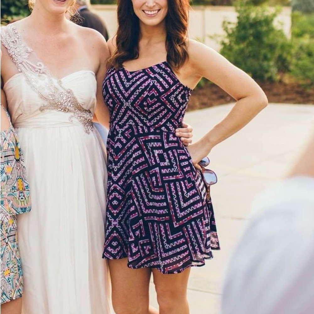 Funky Patterned Open Back Dress